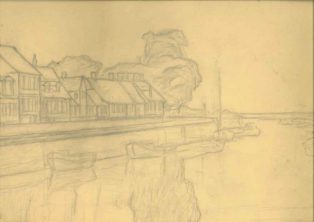 Ribe. Skibbroen set fra øst