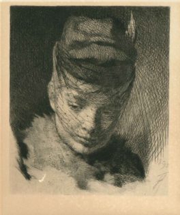 Ung pige med hue og slør