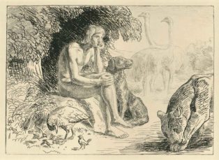 Adam ene blandt dyrene i paradiset