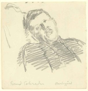 Portræt af en mand med tilbagelænet hoved