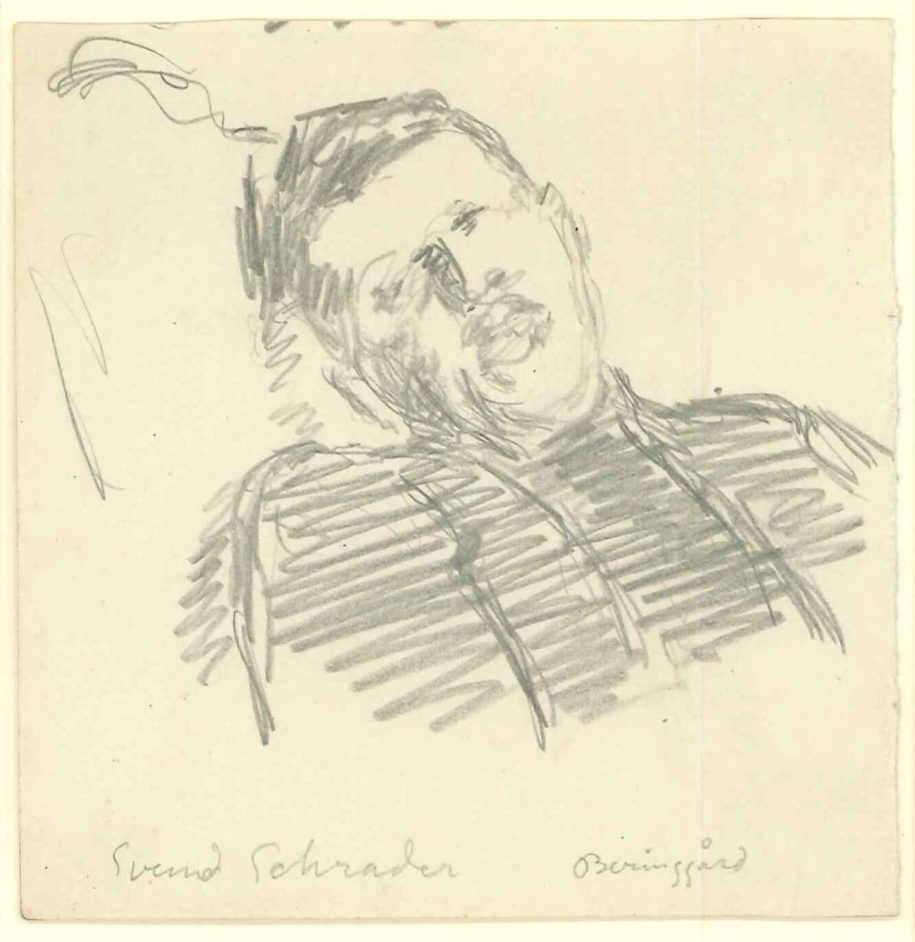 Portræt af en mand med tilbagelænet hoved