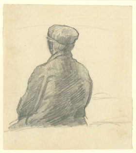 Siddende mand med kasket