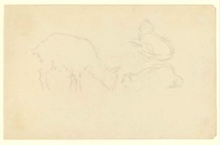 Skitse af gedekid med katte