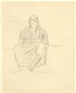 Mand med hovedbeklædning og lang kofte