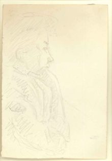 Portrætskitse af en mand i profil