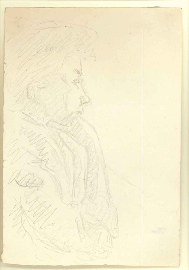 Portrætskitse af en mand i profil