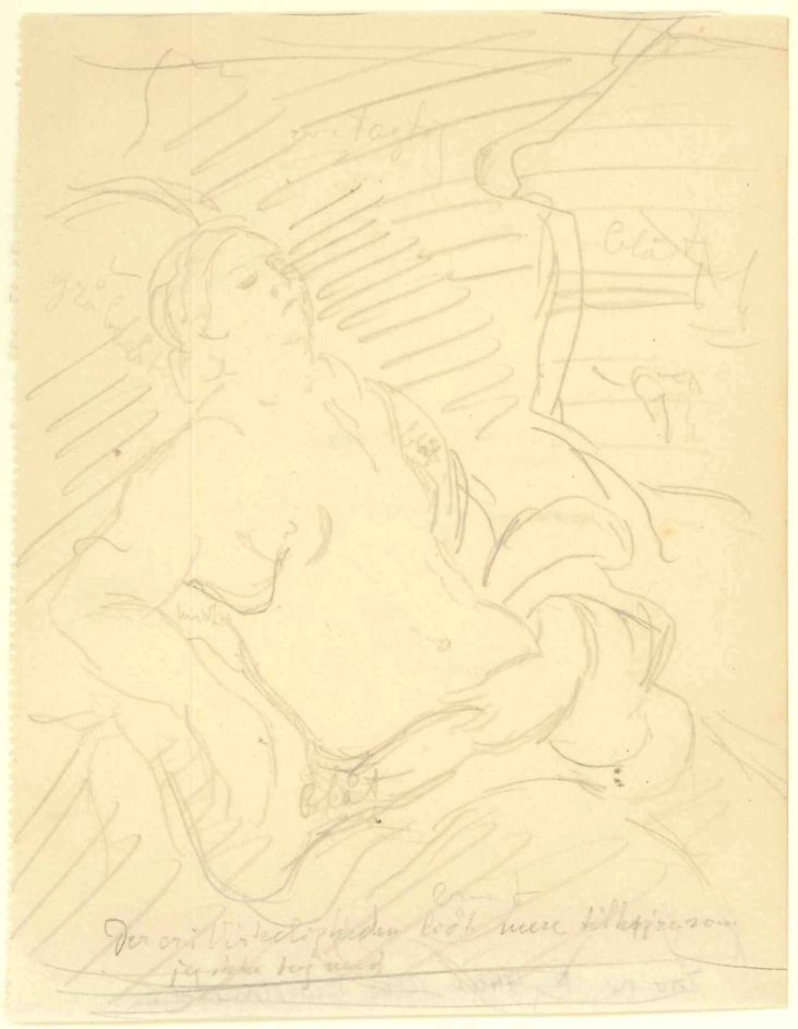 Rids efter Lambert Sustris´Den døende Kleopatra i Staatliche Gemäldegalerie i Kassel (inv.nr. 259)