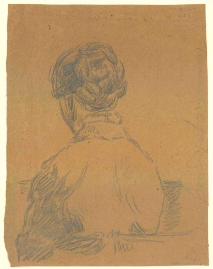 Portræt af kvinde set bagfra