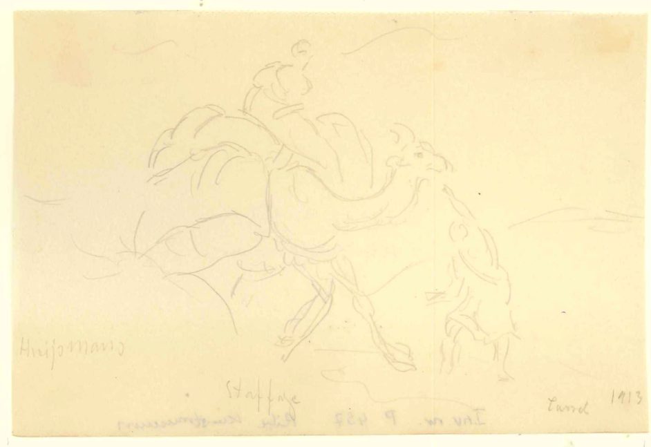 Belæsset kamel med rytter