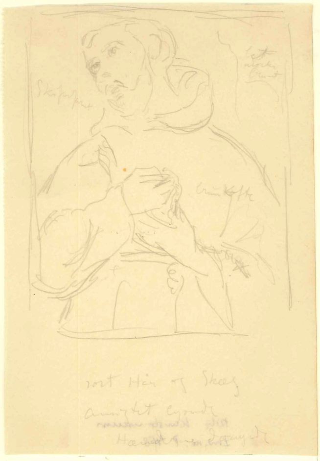 Skitse efter Rubens´Den hellige Frans"i Staatliche Gemäldegalerie zu Kassel