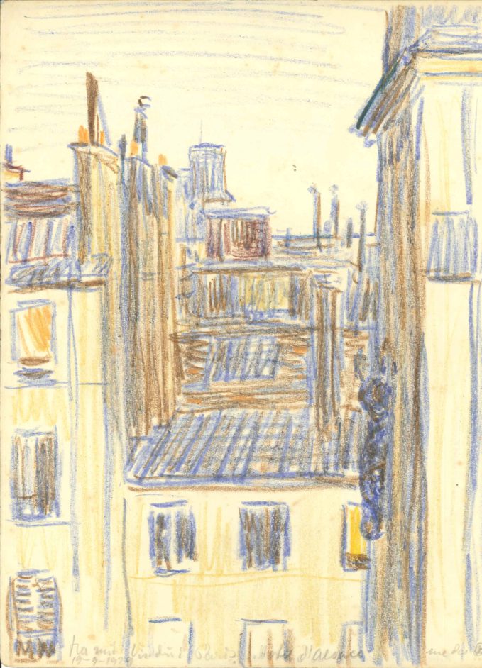 Fra mit vindue i Paris. Hotel Alsace, Rue des Beaux Arts