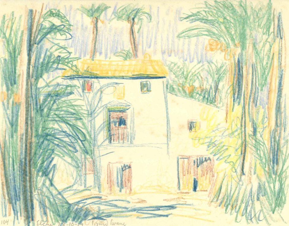 Landskab med hus. Elche