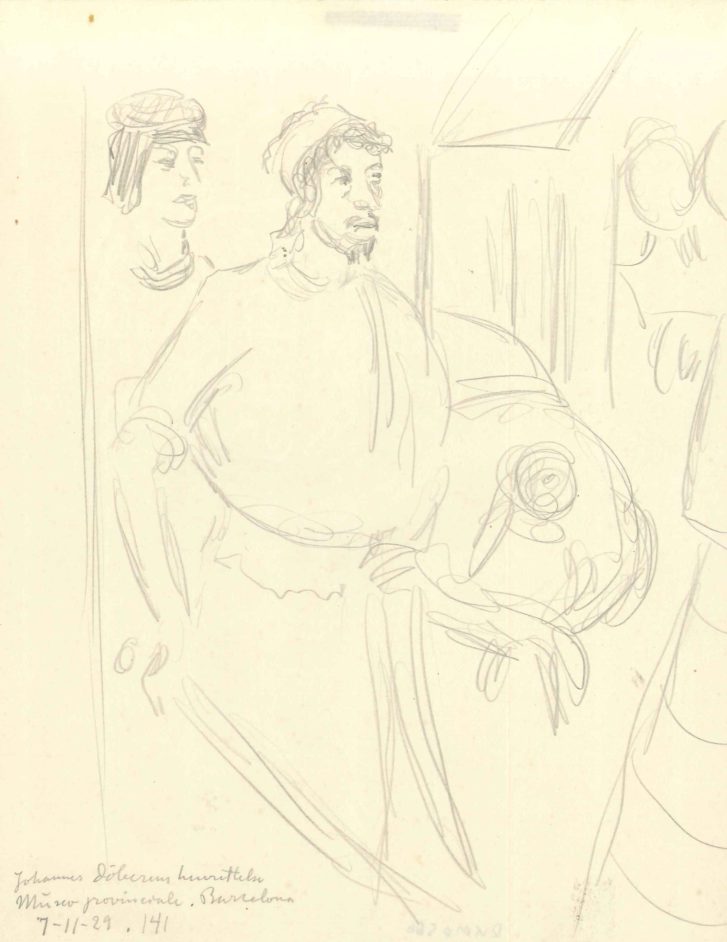 Skitse af Johannes Døberens herettelse fra Museo provinciale, Barcelona