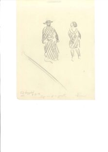 Figurskitse. Ved stoppested