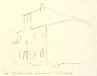 Hus i Norditalien. Skitse