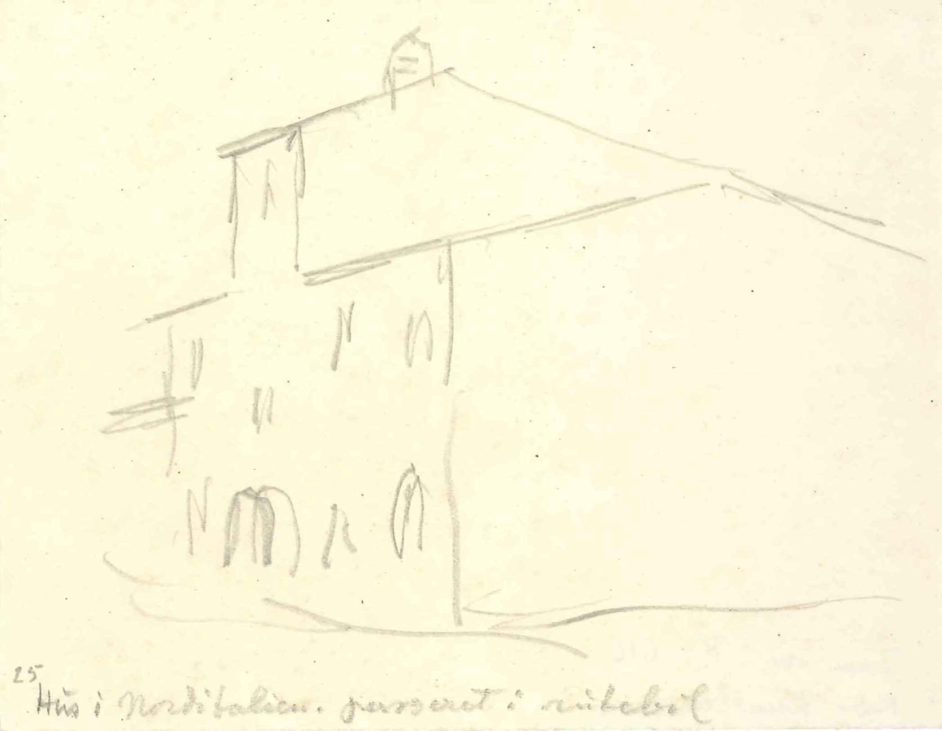 Hus i Norditalien. Skitse