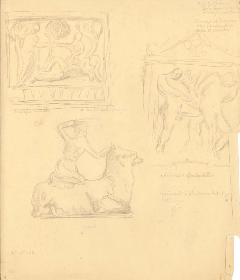 Fra Universitetsbygningen i Perugia. Skitser