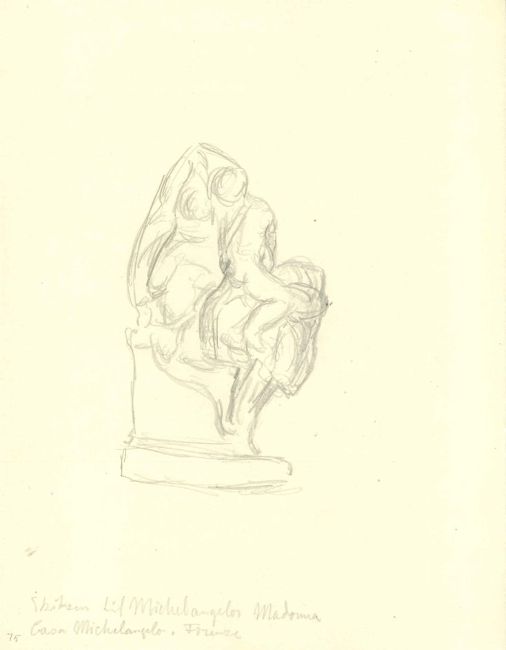 Michelangelos Madonna, Firenze. Skitse