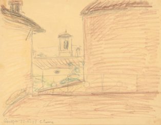 Italiensk bymiljø. Skitse