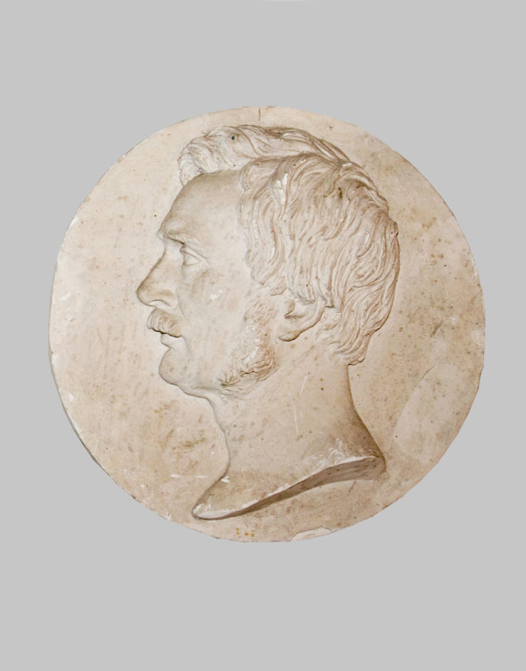 Oberst Tscherning. Profil til medaillon