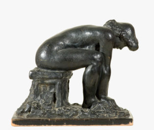 Pige der tørrer fødder